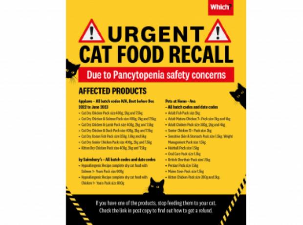 WARNING FOR CAT OWNERS Cat food recalled over potential link to